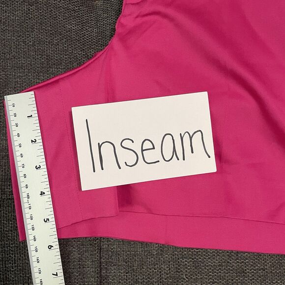 NEW‎ LRL Lauren Ralph Lauren Khaki Shorts Satin Cotton Blend Pink Sz 16 Vintage - Picture 5 of 8